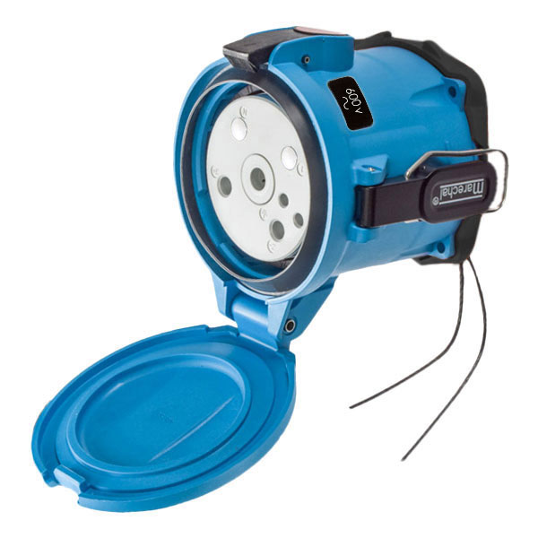 33-94142-262 - DS100 RECEPTACLE POLY BLUE SIZE 5 TYPE 4X 2P+G 100A 600 VAC 60 Hz +2 AUX